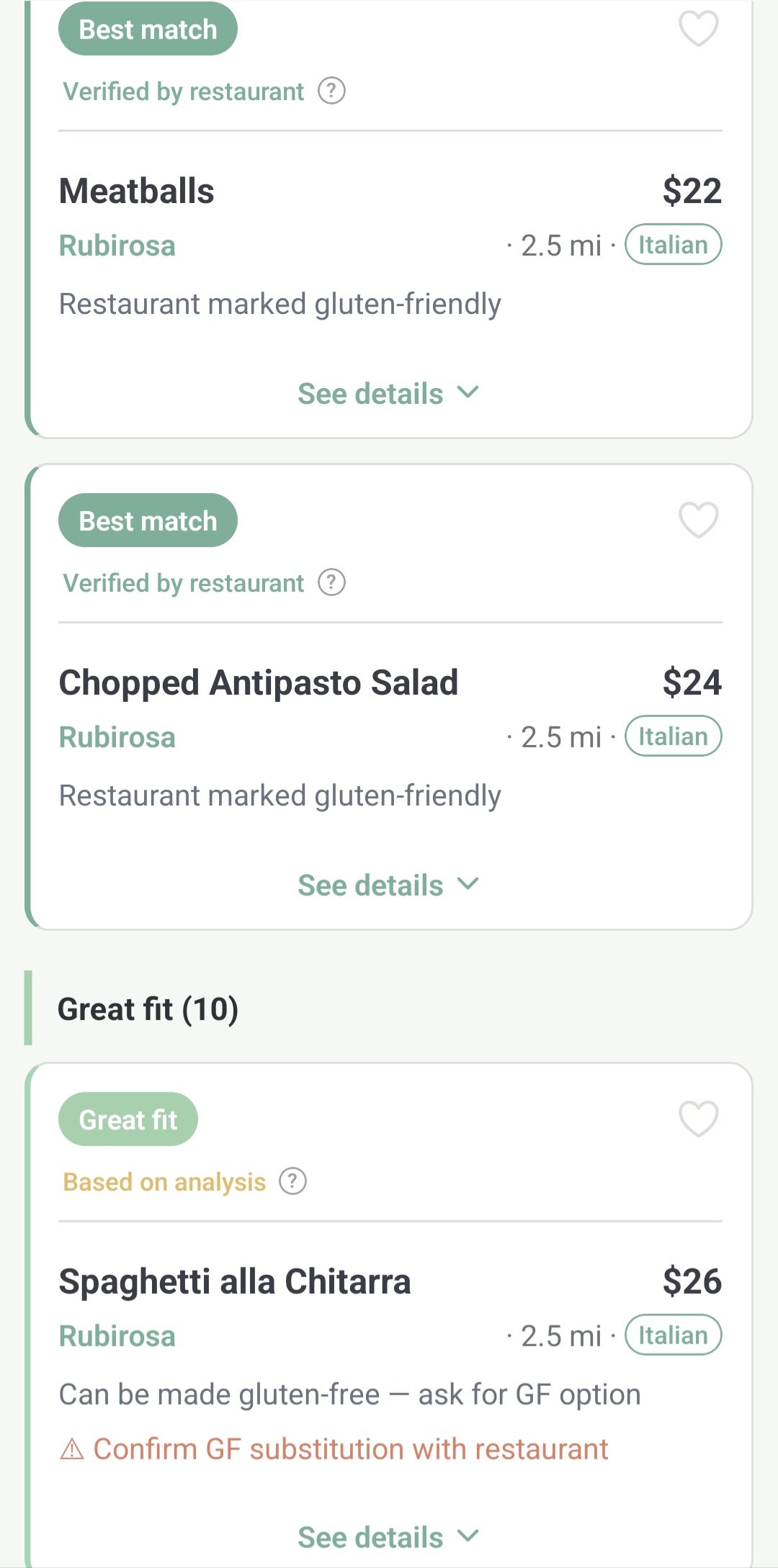 EatSavvy restaurant detail showing dish tiers